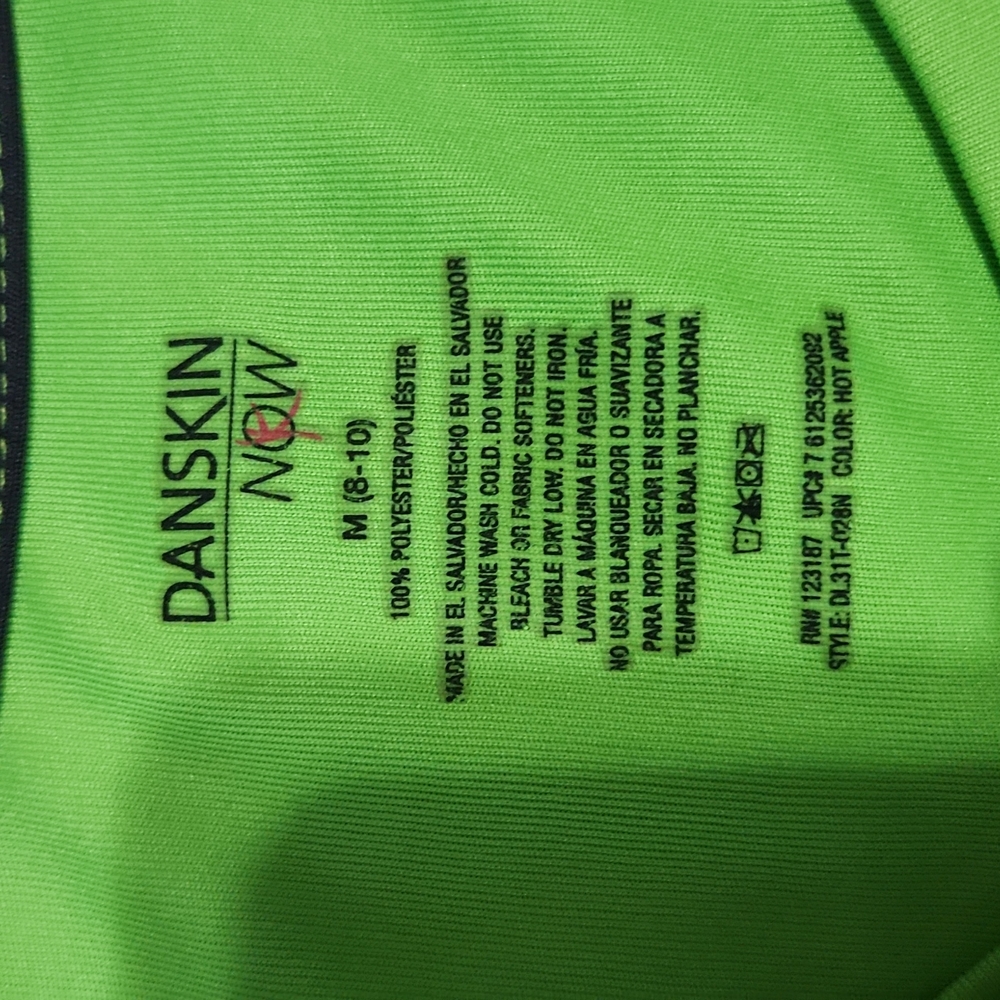 Short sleeve tee...size M-8-10...lime green...Danskin Now